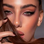 لنز چشم رنگی آناستازیا رنگ اپریکات طوسی عسلی دور دار