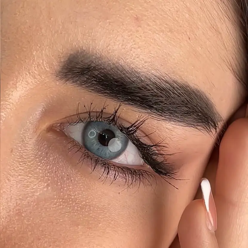 لنز مارلی شاینی بلو آبی رگه دار دور دار