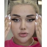 لنز سلنا کاپوچینو عسلی قهوه ای دور مشکی