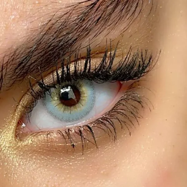 لنز سلنا اسکای بلو آبی روشن مرکز عسلی