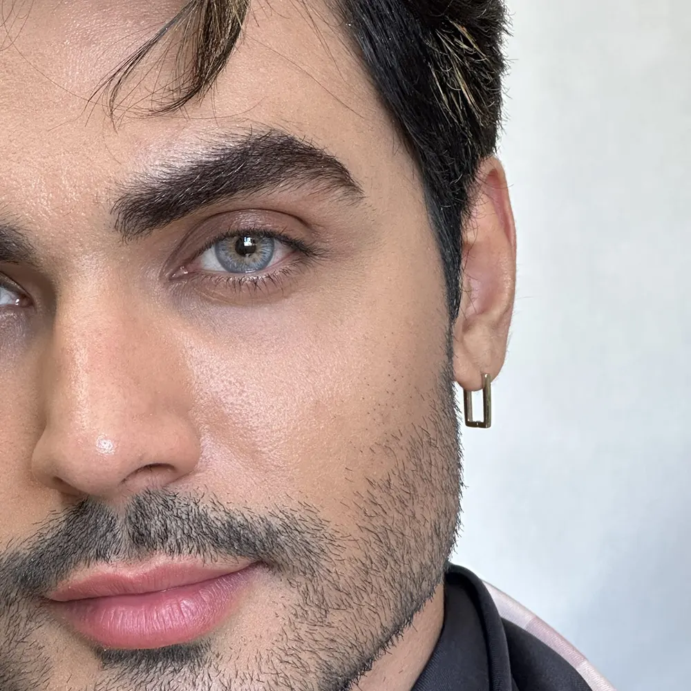 لنز یونیک کلاسیک گری طوسی آبی با مرکز عسلی