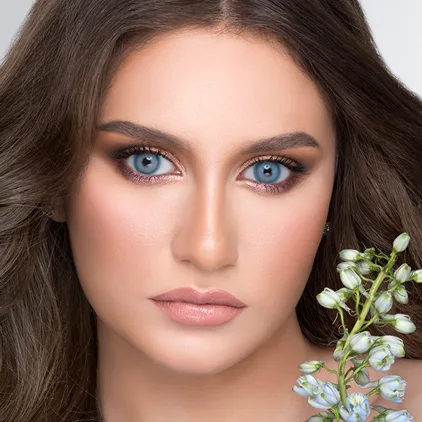 لنز لروه پیکسی بلو آبی تیله ای دور خط محو