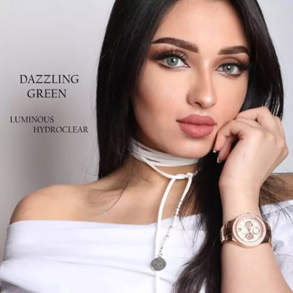 لنز چشم رنگی لومینس رنگ دازلینگ گرین سبز یشمی دور دار