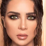 لنز چشم رنگی لومینس رنگ لمون عسلی سبز بدون دور