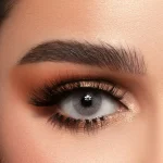 لنز چشم رنگی لومینس رنگ گری طوسی با ته مایه آبی روشن بدون دور