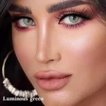 لنز چشم رنگی لومینس رنگ گرین سبز یشمی روشن بدون دور