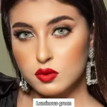 لنز چشم رنگی لومینس رنگ گرین سبز یشمی روشن بدون دور