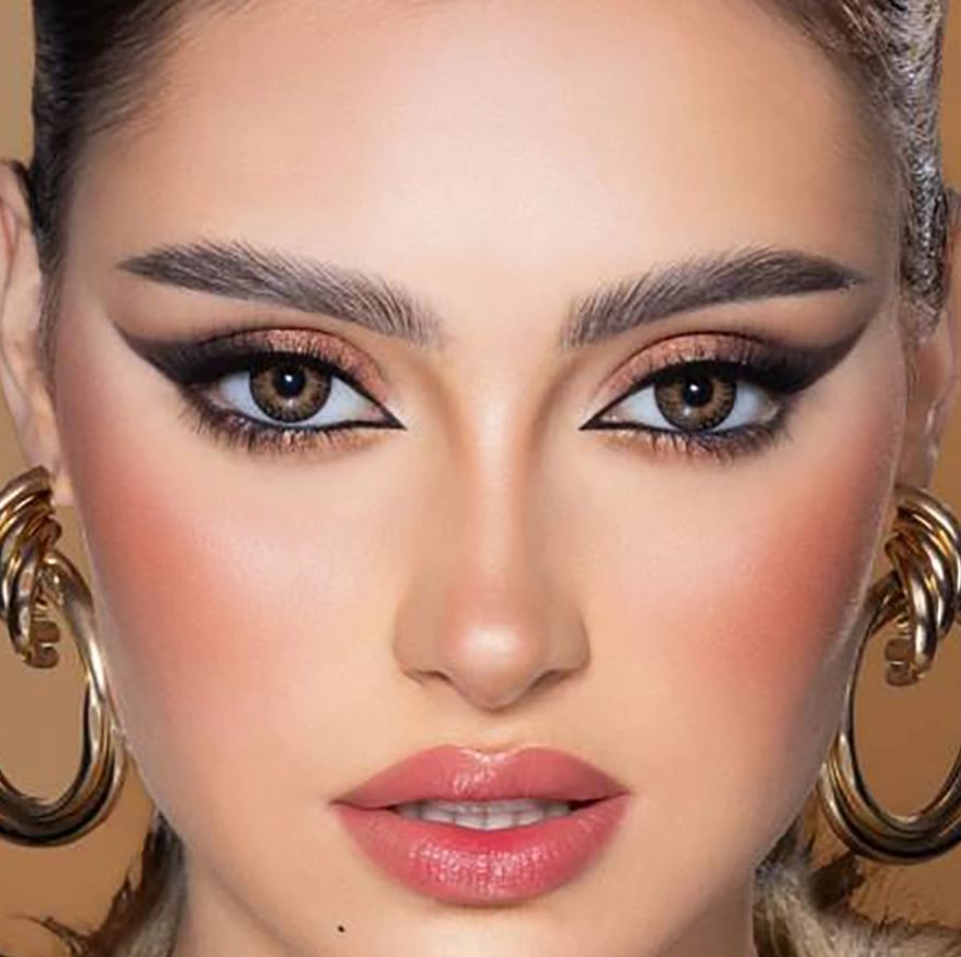 لنز دهب سان کیس قهوه ای عسلی دور دار